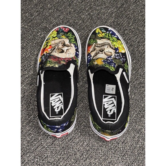 Vans Classic Slip-On Fruit Skull Black/White Women’s Size 5.5 Men’s Size 4 NWOT - Picture 5 of 11